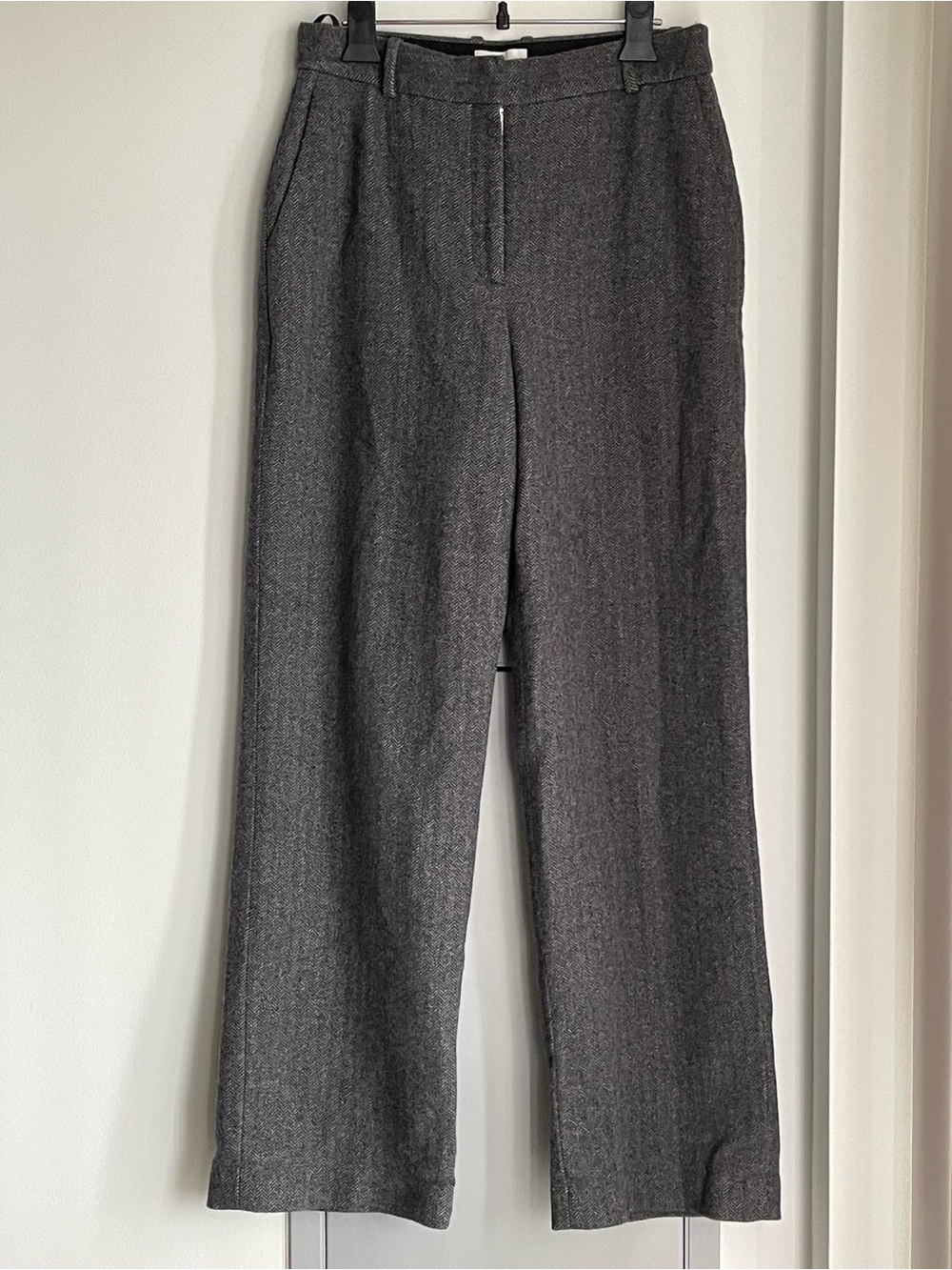 ARITZIA BABATON Herringbone Wool & Cashmere Blend Wide Leg Trousers